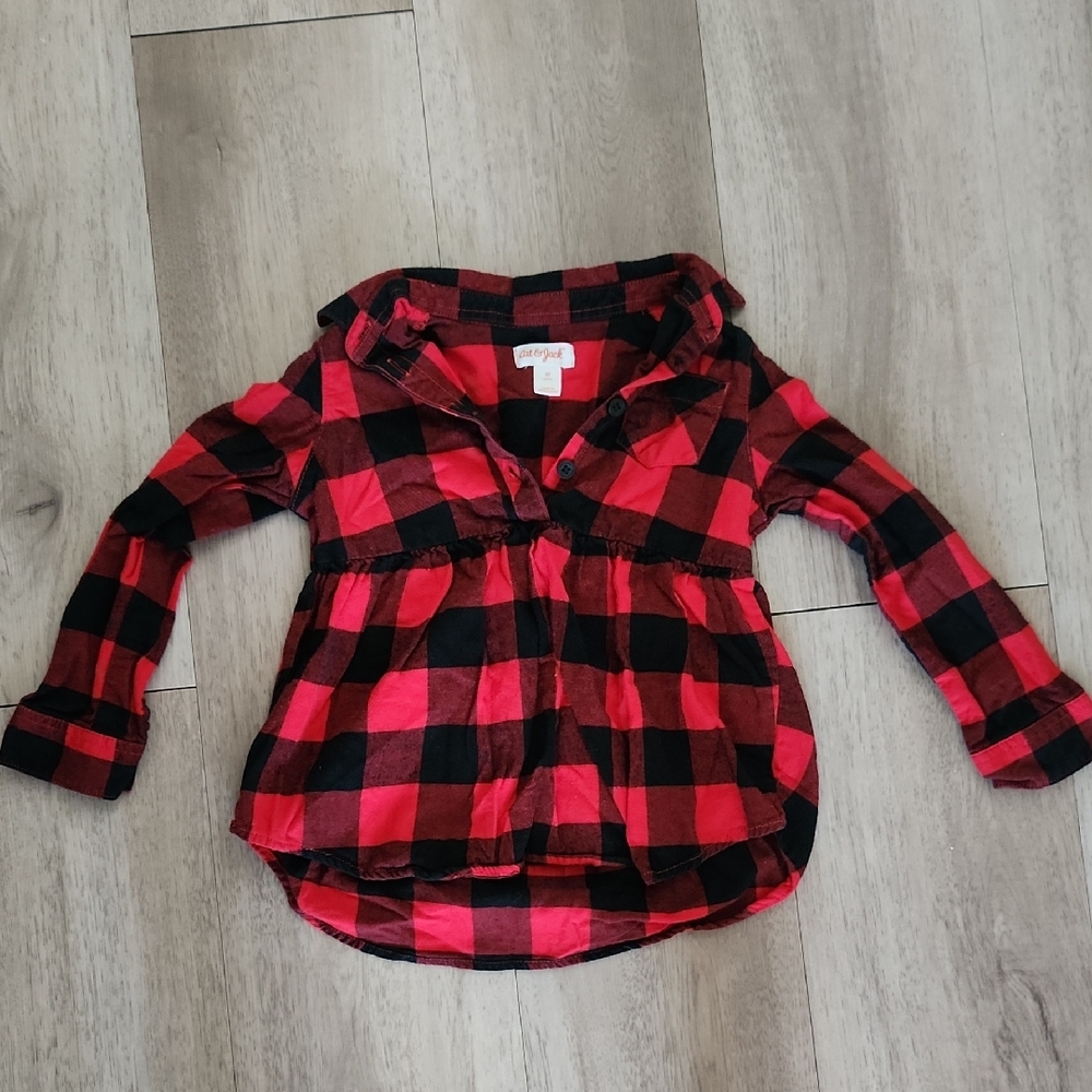Cat & Jack Red and Black Checkered Kids Shirt